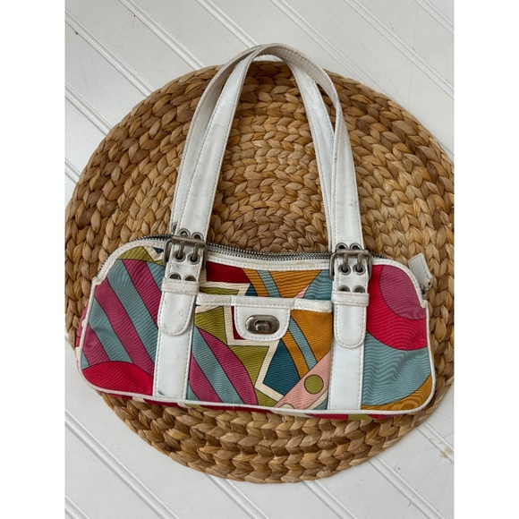 Isabella Fiore Handbags - Isabella Fiore Bright Explosion Geometric 90s Shoulder Handbag Purse Multi Color